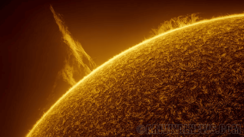 solar storm cyclone swings in above the sun