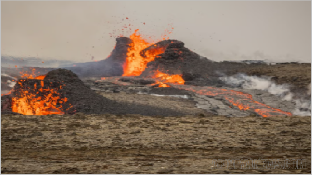 crane collapse in Iceland New volcano Lava spews rivers