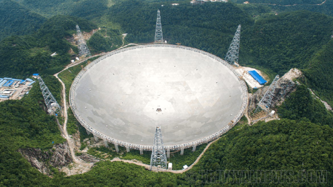 The telescope converged under the milky way