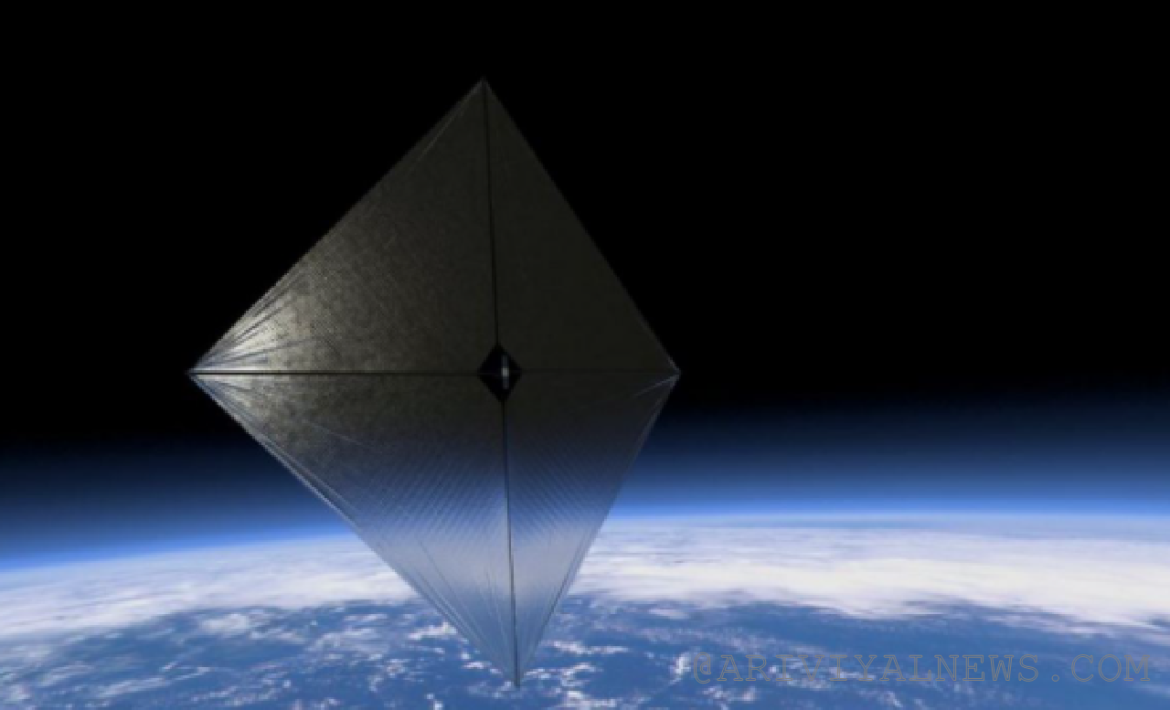 Massive solar umbrella attached to asteroid Massive solar umbrella attached to asteroid